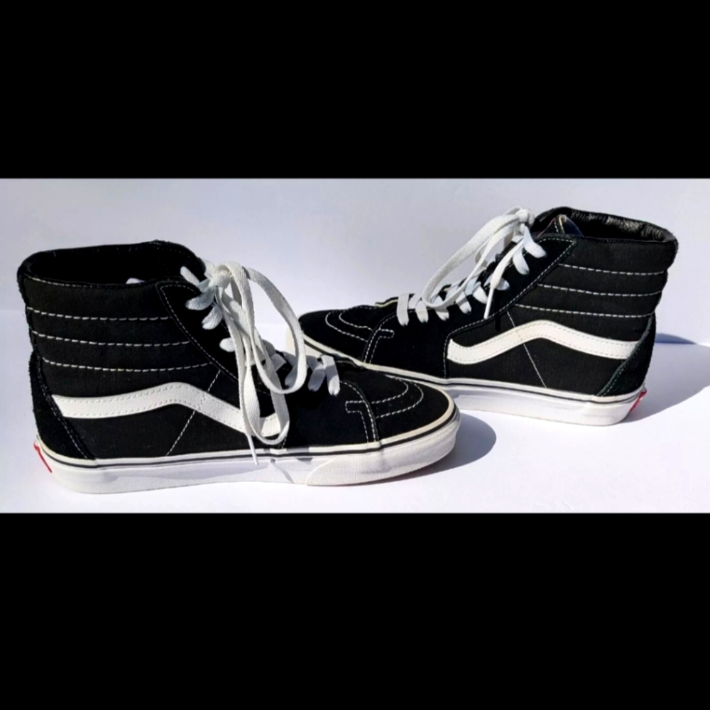 VANS Sk8- High Black White Men's Size 7 Women's 8.5 Skate Shoes